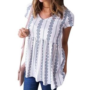 Peplum Bohemian Summer Top sz 2xl XXL